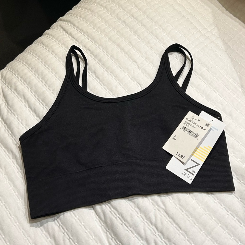 Zella Double Strap Black Sports Bra